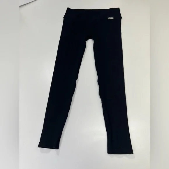 Bombshell Sportswear Ribbed Seamless Leggings Black Silver Logo Size XS NEW - Picture 10 of 15